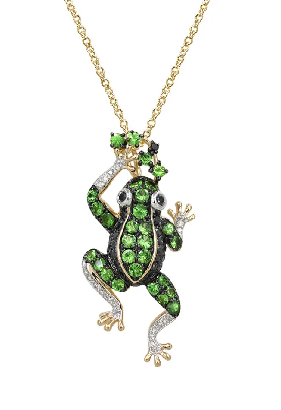 Safari 14K Yellow Gold Tsavorite Frog Pendant, 1.13 TCW