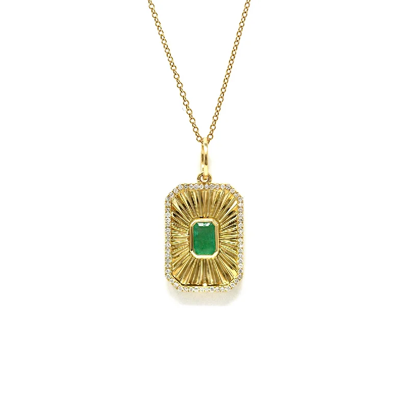 Emerald Square Sunburst Pendant