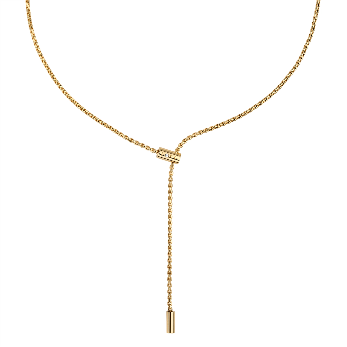 Fope 18K Yellow Gold Aria Collection Lariat Diamond Necklace, 16 inch