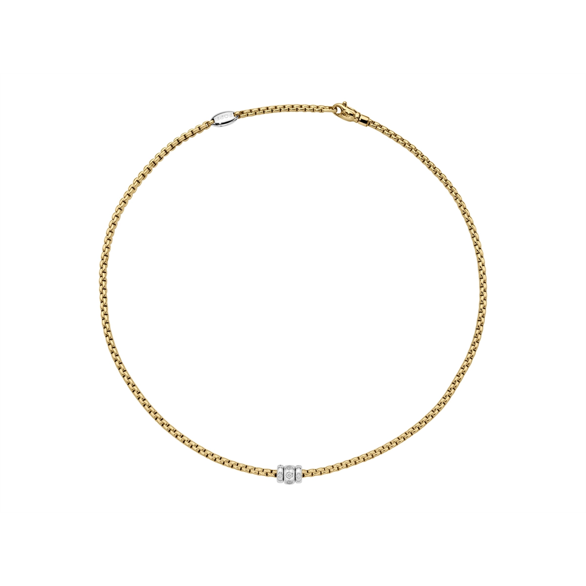 Fope 18K Yellow Gold Eka Collection Diamond Necklace, 17.5 inch