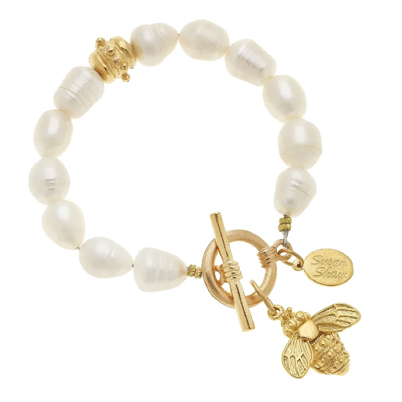 Honey Bee Pearl Bracelet