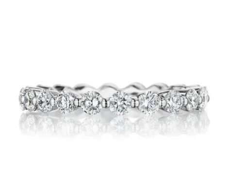 Henri Daussi Half Anniversary Diamond Wedding Ring in 18K White Gold (0.70ctw)