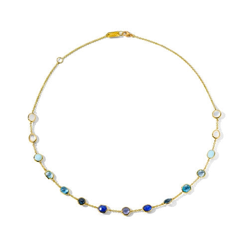 Ippolita 18K Yellow Gold Rock Candy 15-Stone Station Chain Necklace in Mare 16-18in