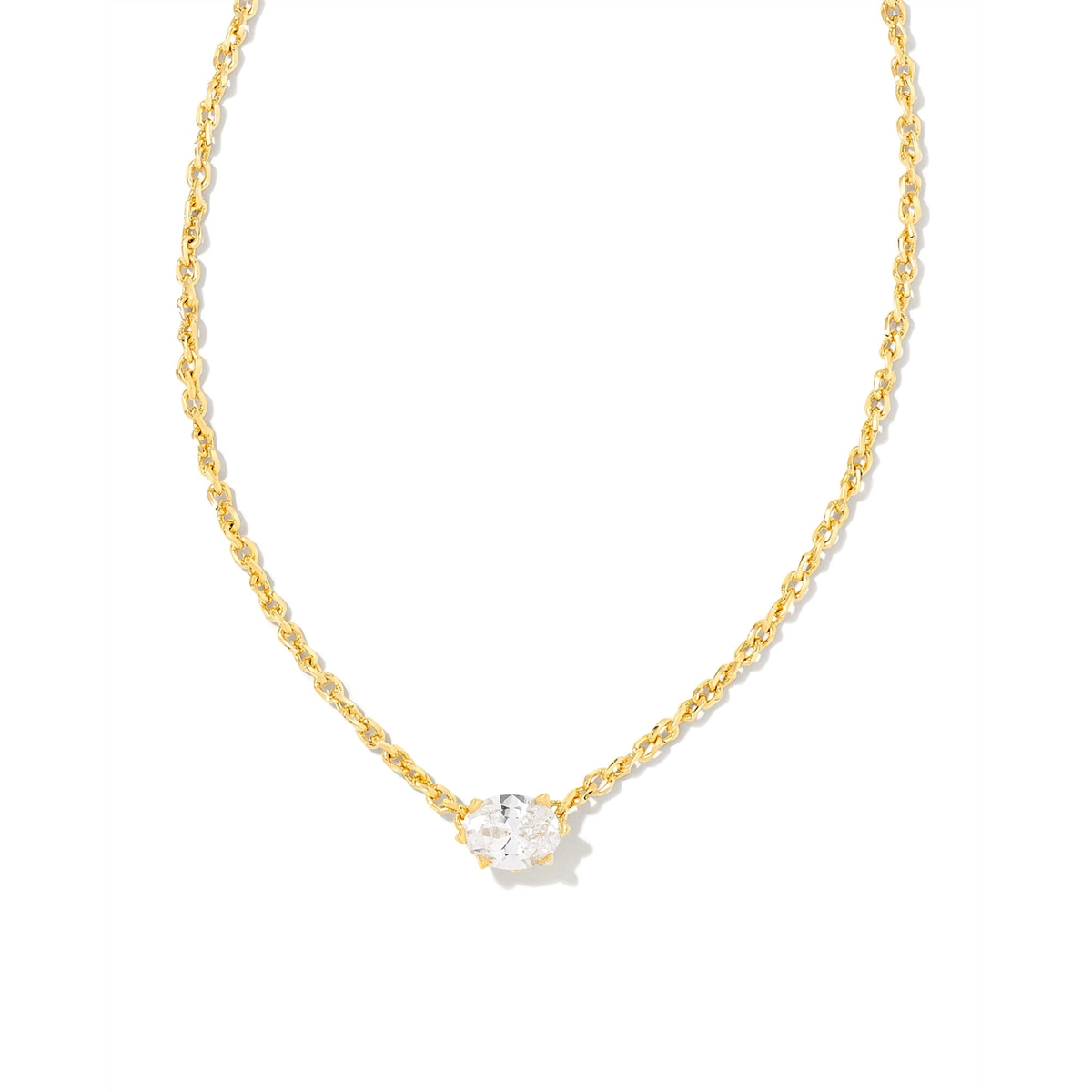 Kendra Scott Cailin Pendant Necklace in Gold with White CZ