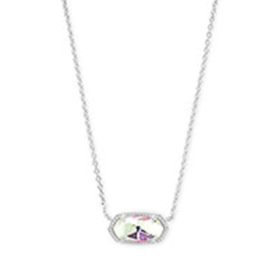 Kendra Scott Elisa Pendant Necklace in Silver with Dichroic Glass