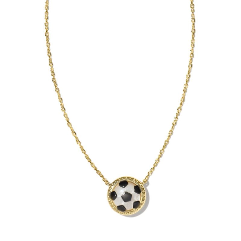 Kendra Scott Soccer Short Pendant Necklace MOP in Gold