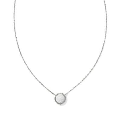 Kendra Scott Volleyball Pendant Necklace MOP in Silver