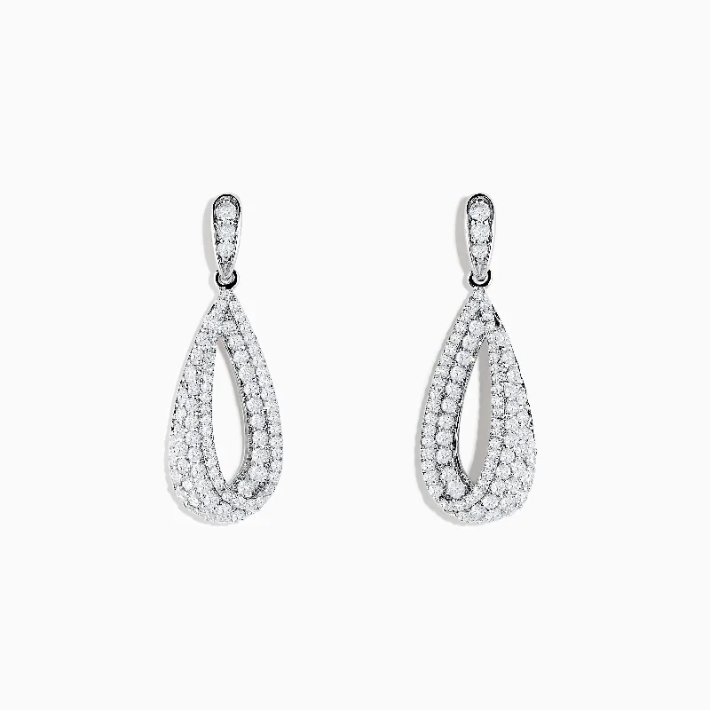 Pave Classica 14K White Gold Diamond Drop Earrings