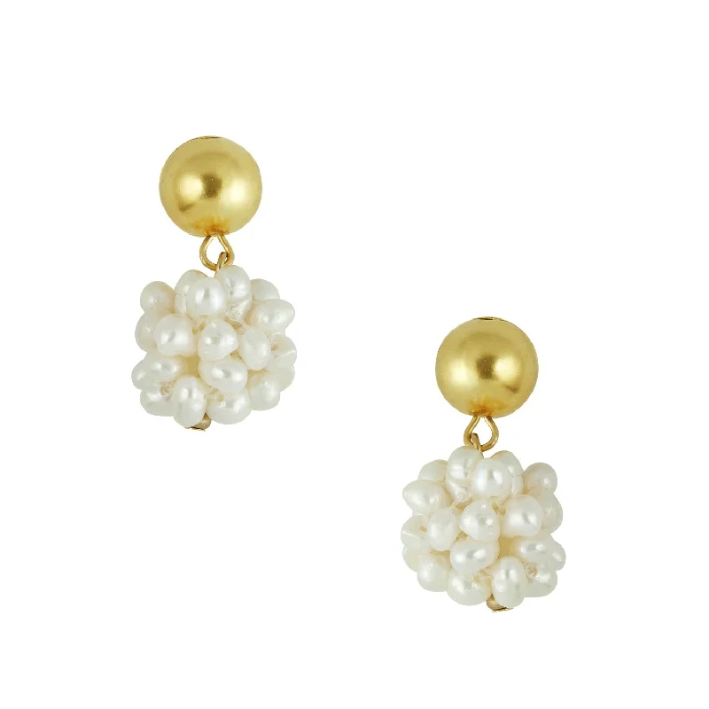 Pearl Cluster Drop Margaret Earrings