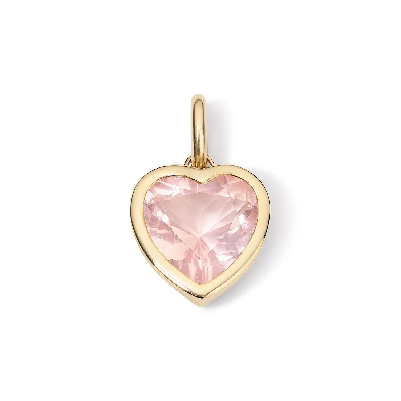 Pink Quartz Heart Charm