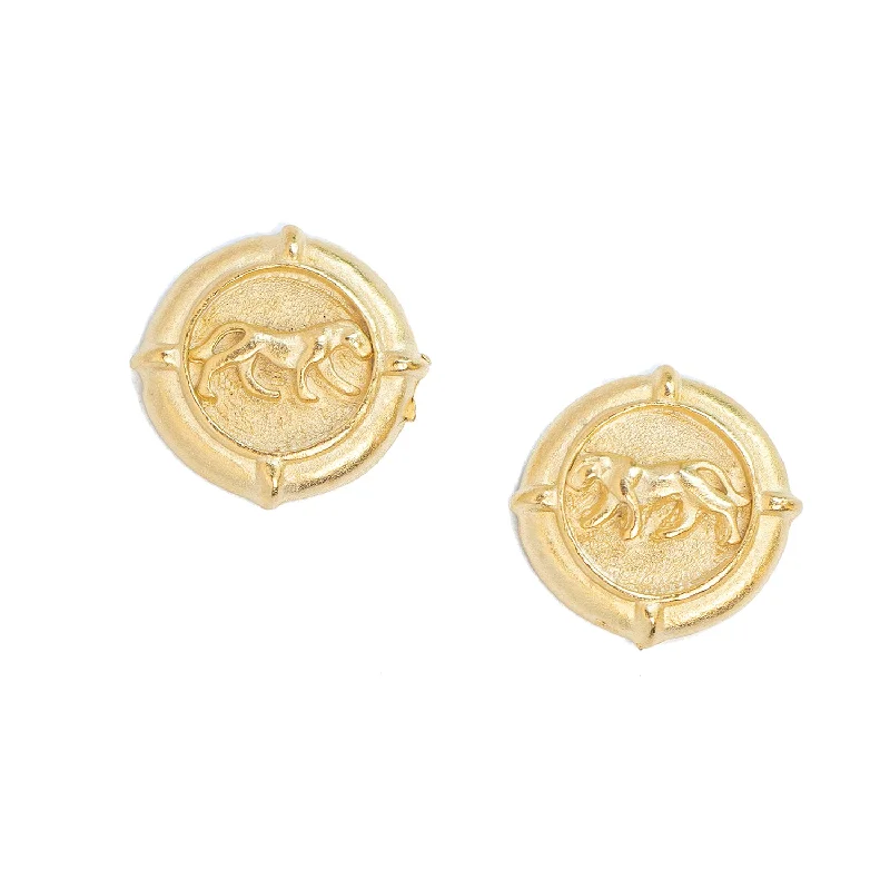 Round Tiger Intaglio Studs