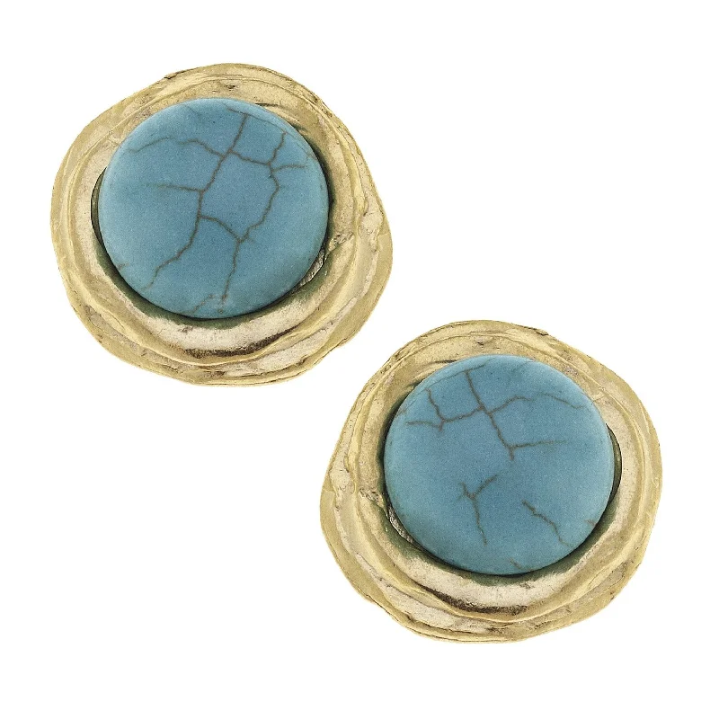 Round Turquoise Studs