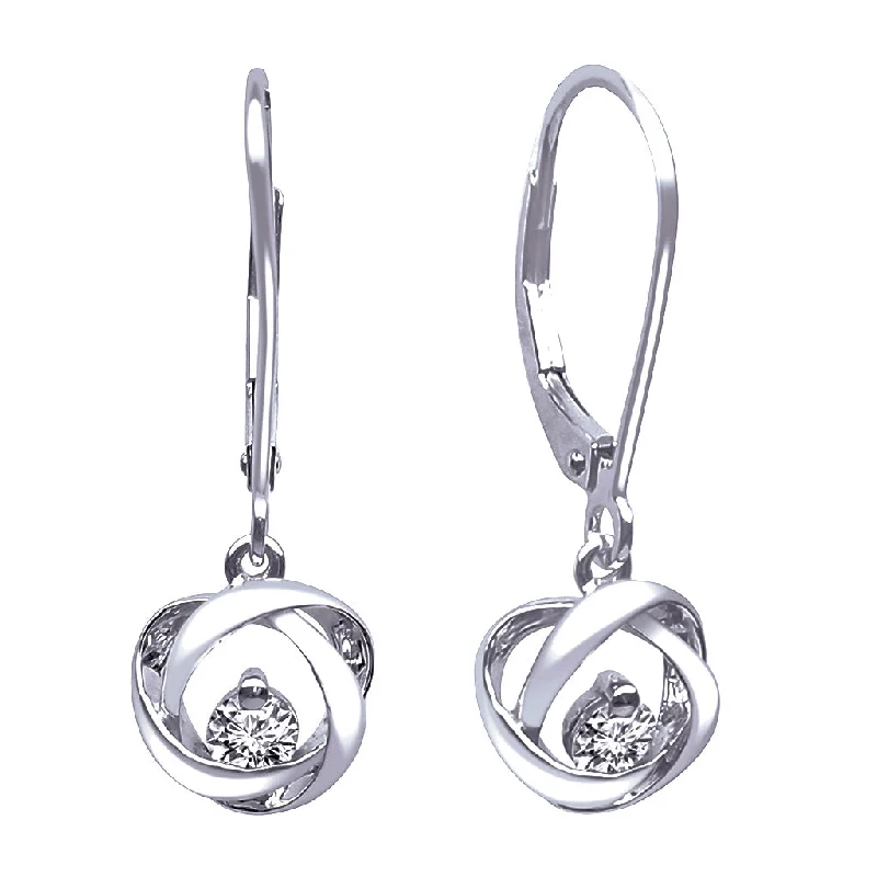 Time and Eternity Round Drop Diamond Earrings in Sterling Silver (0.10ctw)