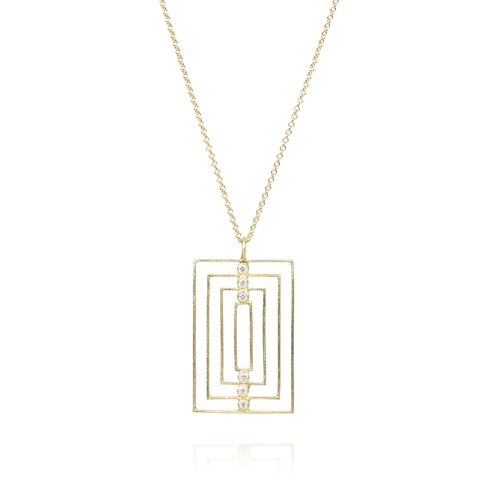 Todd Reed 18K Yellow Gold Diamond Geometric Pendant Necklace, 16-18 inch