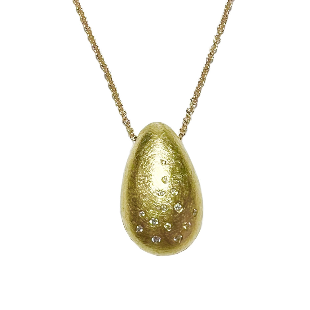 Todd Reed 18K Yellow Gold Diamond Teardrop Pendant Necklace