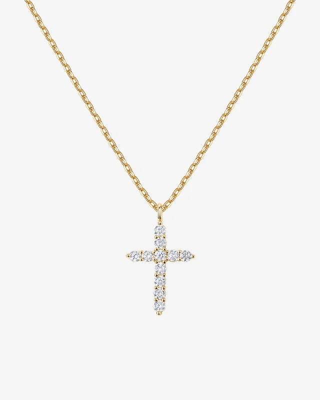 Vermeil Cubic Zirconia Cross Pendant