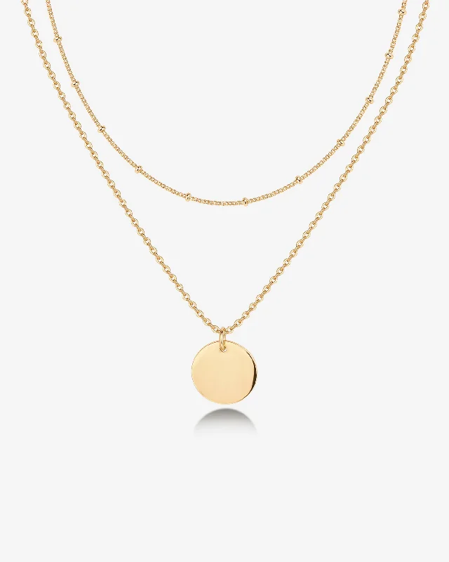 Vermeil Layered Coin Pendant Necklace