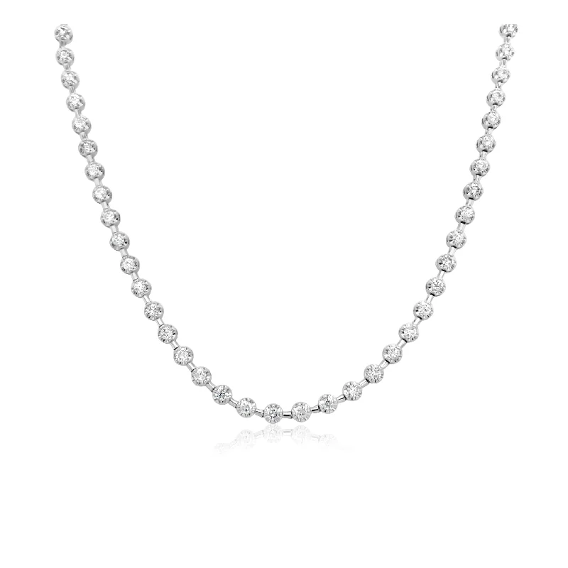 White Gold Diamond Strand Necklace