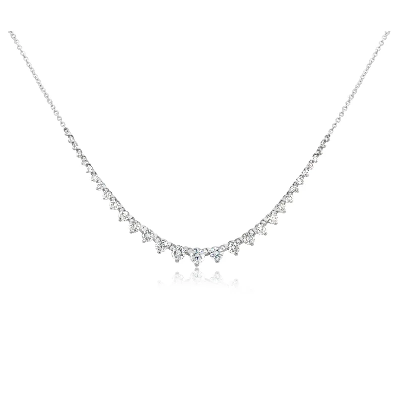 White Gold Graduated Diamond Necklace