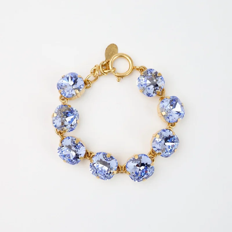 Crystal Link Chain Bracelet - Aqua