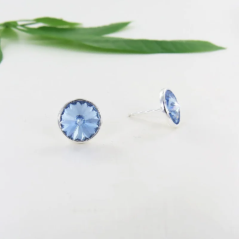 Light Blue Crystal Post Earring