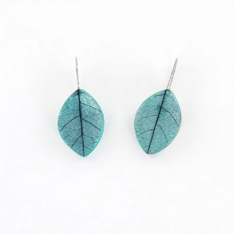 JADE SKELETON LEAF EARRING