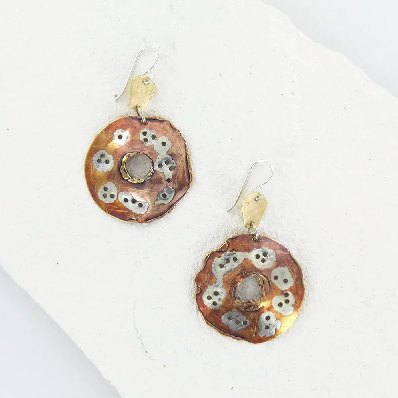 Heat Treated Disk Earrings