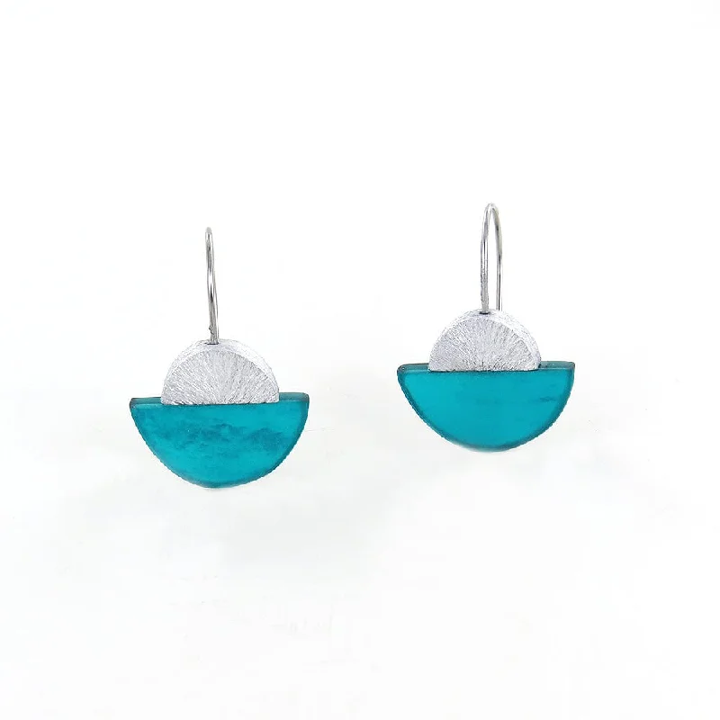 TURQUOISE HALF MOON EARRING