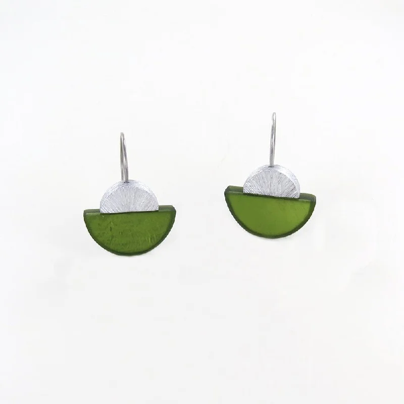 GREEN OASIS HALF MOON EARRING