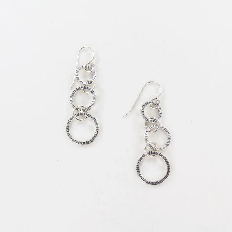 Triple Stamped Loop Earrings