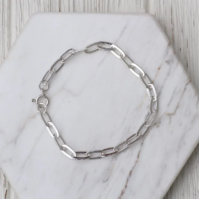 Flat Oval Link Chain Bracelet