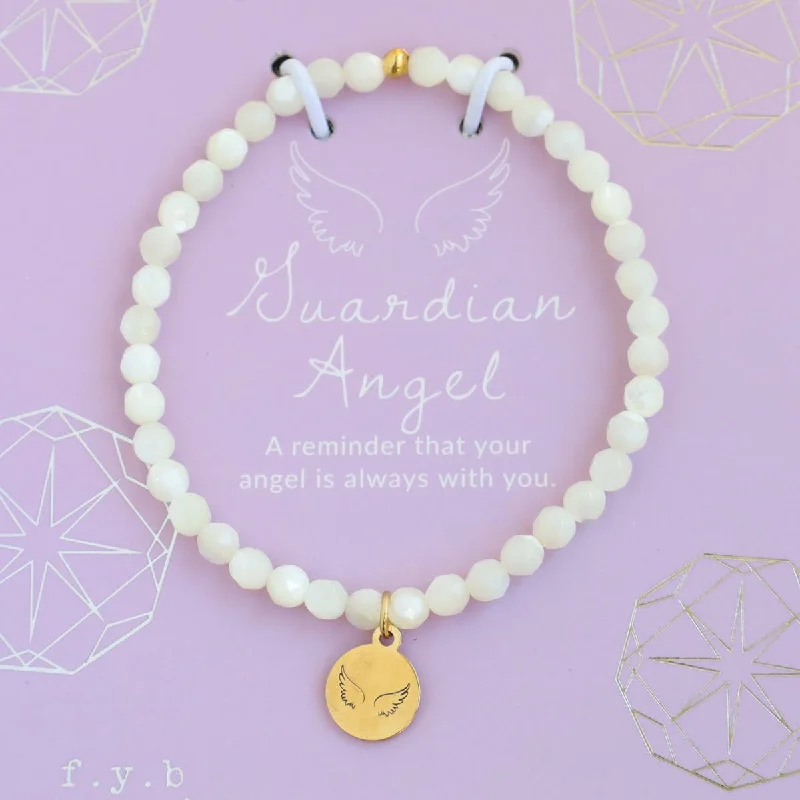 Guardian Angel - Stretchy Mother of Pearl Bracelet