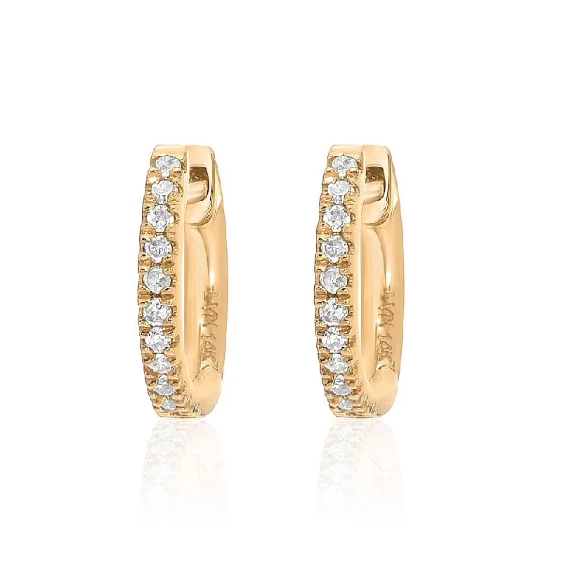 Extra Petite Diamond Huggies - Yellow Gold