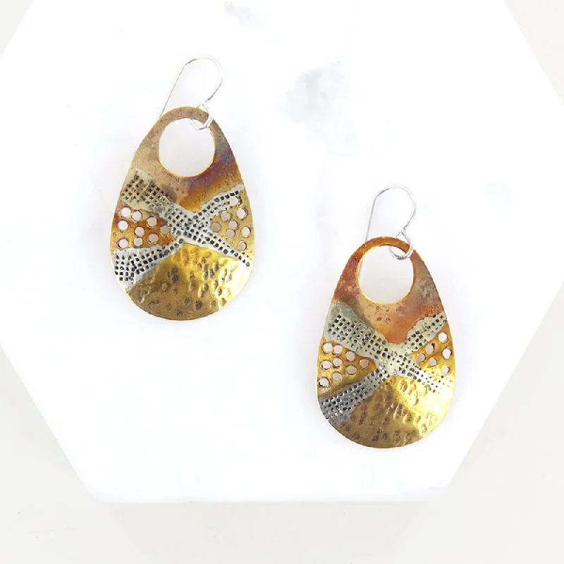 TEXTURAL BRASS EARRING