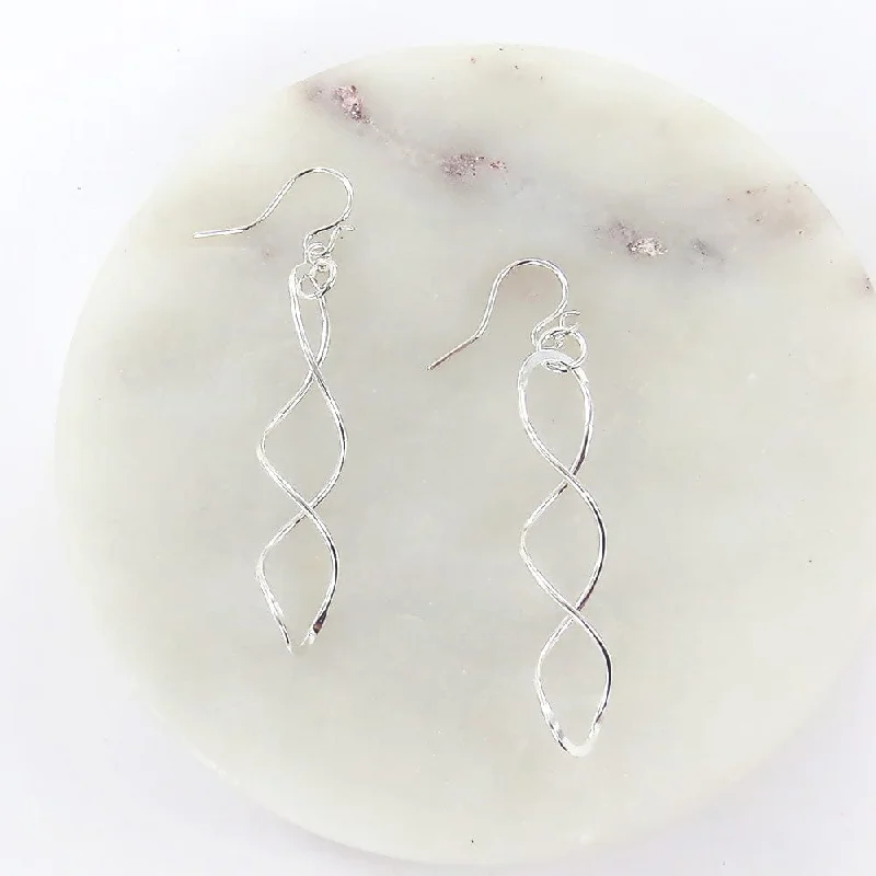 Sterling Silver Tangled Spiral Earring