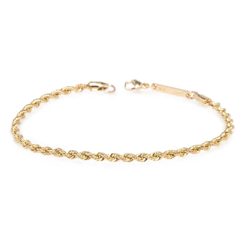 14k Medium Rope Chain Bracelet