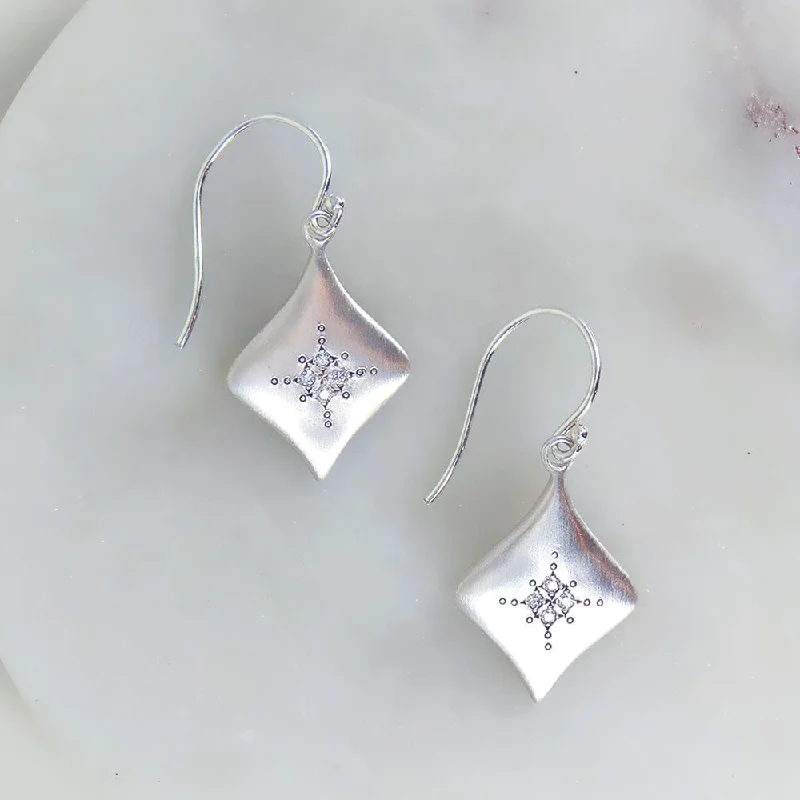 SILVER NIGHT DIAMOND EARRING