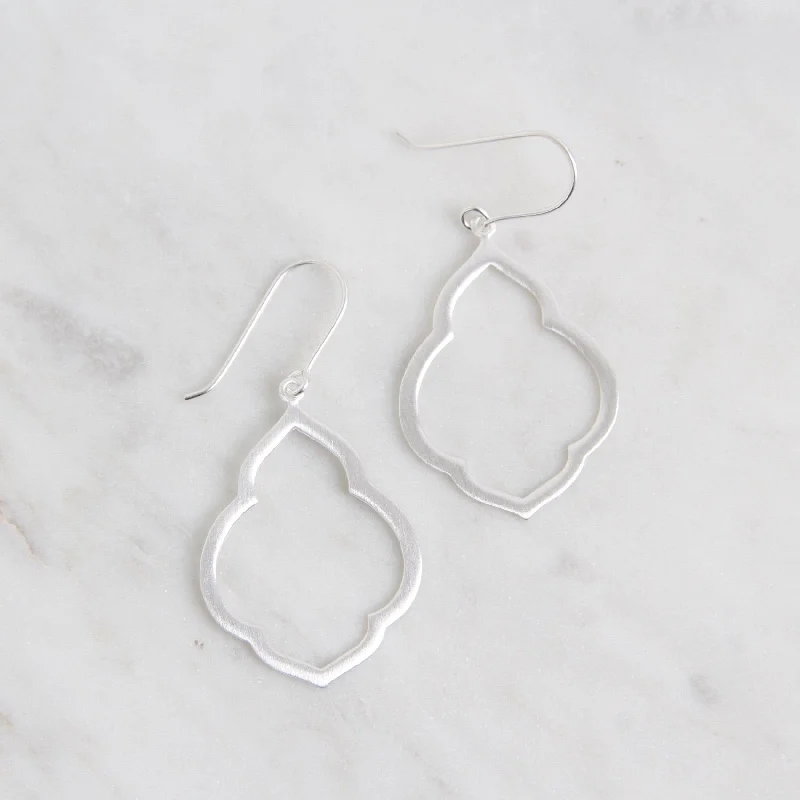 Brushed Sterling Silver Small Persian Window Earring