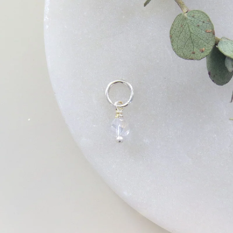 Tiny April Birthstone - White Topaz